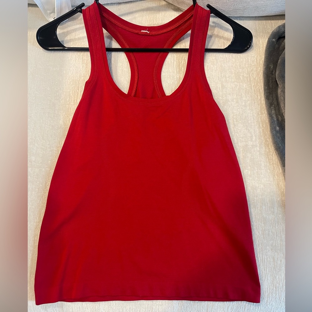 Red Lululemon tank top size 4
